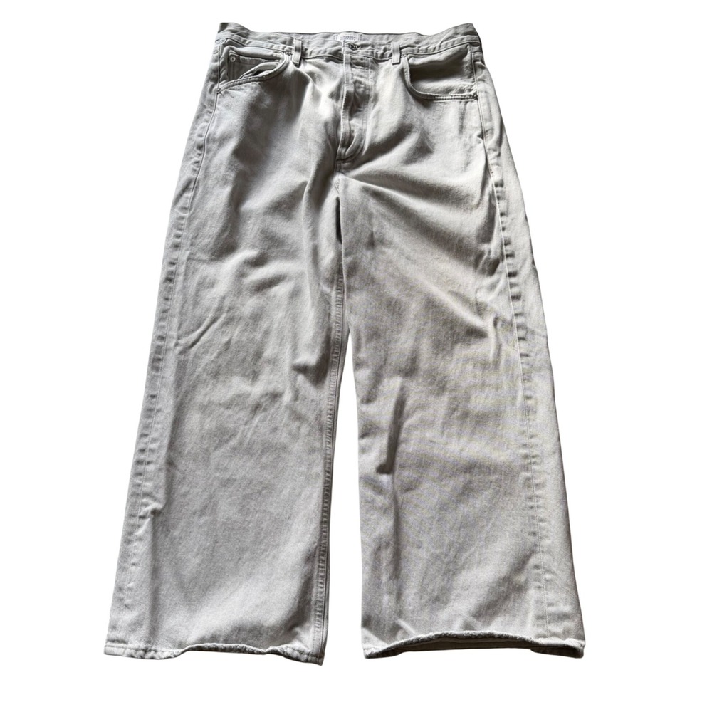 CITIZENS OF HUMANITY COH Gaucho Jeans Light Grey Wide Leg Women's Size 32 FLAWED